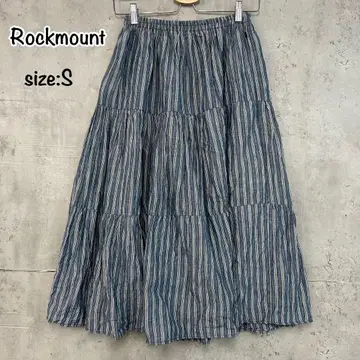 Rockmount 락 마운트 스커트 스트라이프 린넨 플레어 린넨 S