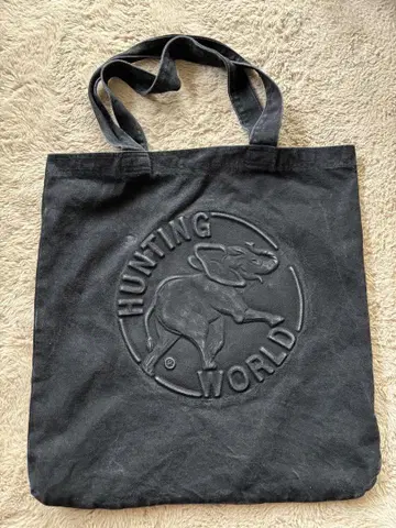 HUNTING WORLD 블랙 토트백 데님 대형