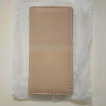 베이지 가죽 두겹 장지갑
