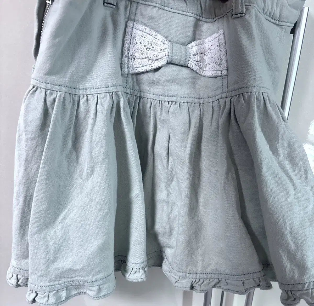 Mezzo Piano Light Blue Denim Ribbon Skirt, Japanese Brand, Japanese Brand Himegyaru