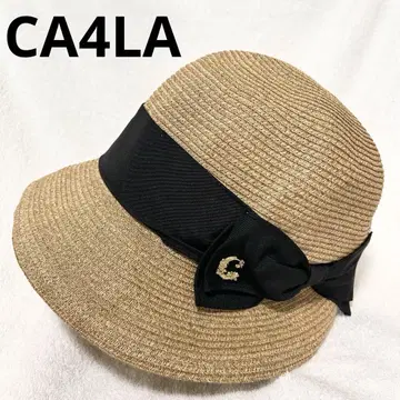 CA4LA 밀짚모자 블랙 리본 일본제 모자 여름 여성용 KAREN