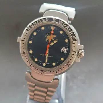 HUNTING WORLD SWISS 카키 다이얼 손목시계 배터리 새상품