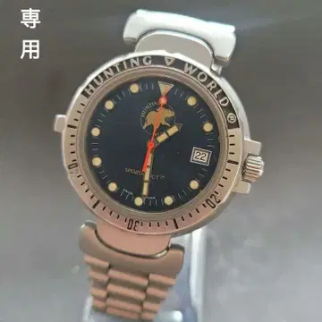 HUNTING WORLD SWISS 카키 다이얼 손목시계 배터리 새상품