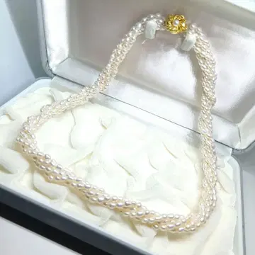 담수 진주 목걸이 5연 담수 진주 펄