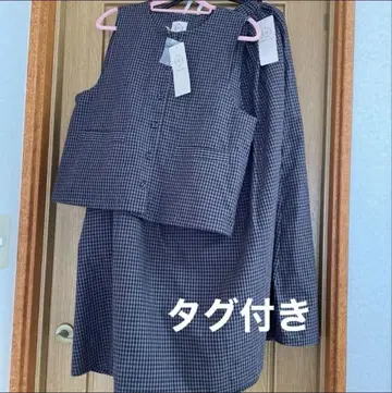 사만사 모스모스 체크 무늬 M 사이즈 셋업 택 포함