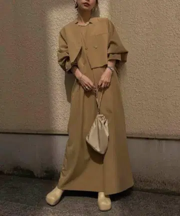 OTONA SHORT JACKET SET UP DRESS 베이지 S