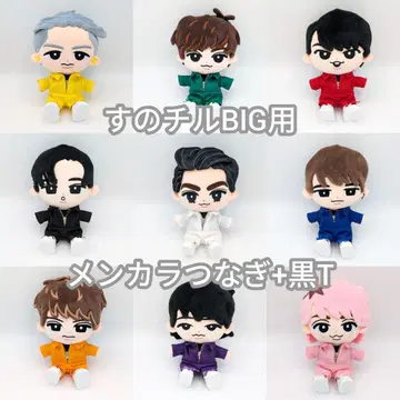 스노치루 BIG 봉제 인형 멘카라 작업복 + 블랙 T 1세트