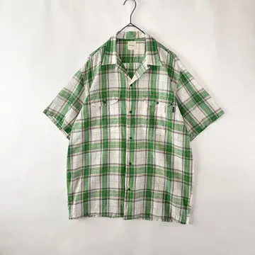 karl helmut 칼 헬무트 마드라스 체크 오픈 카라 셔츠