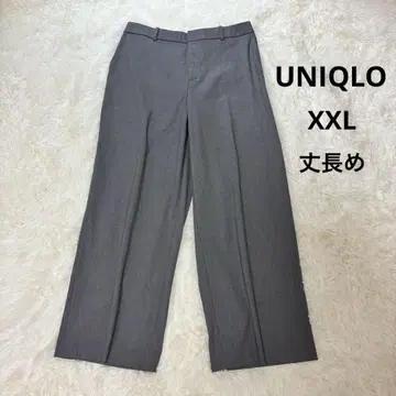 유니클로 스마트 와이드 팬츠 2XL 그레이 긴 길이