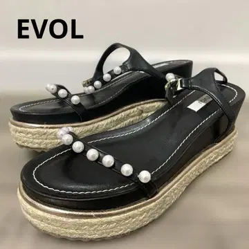 EVOL 펄 벨트 주트 웨지 샌들