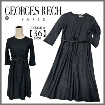 GEORGES RECH 조르주 레쉬 데님풍 플레어 원피스 리본