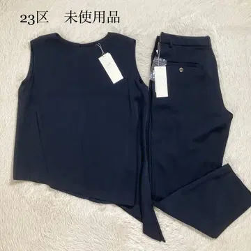 미사용 택 포함 23구 셋업 블라우스 팬츠 세레모니 네이비