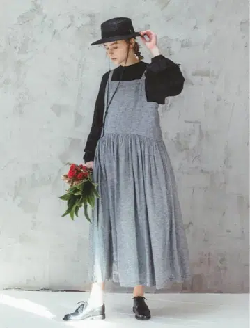 UpcycleLino 깅엄 에이프런 드레스