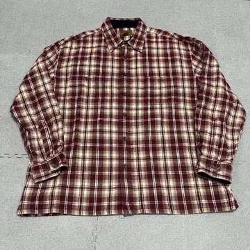 1032 STJOHN'SBAY 기모 체크 옷깃 코듀로이 진홍색 XL