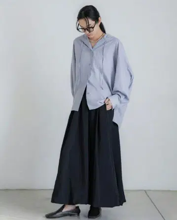 crewre 크루레 나일론 드레이프 맥시 스커트