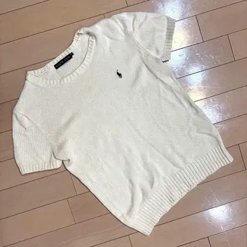 랄프 로렌 아이보리 반팔 니트