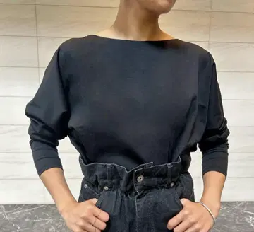 SLOANE 슬로언 숙녀용 롱 T 셔츠 사토 카나코 310 콜라보 네이비