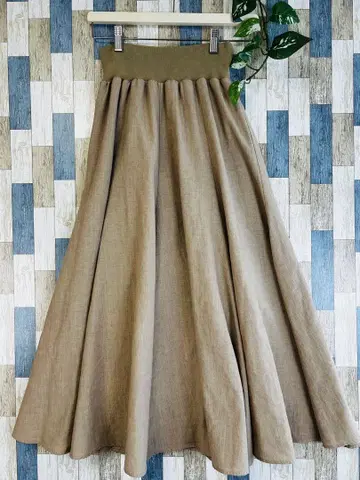 And Couture 앙데팡당 롱 플레어 스커트 베이지 M