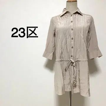 23구 그레이지 컬러 개더 디자인 셔츠