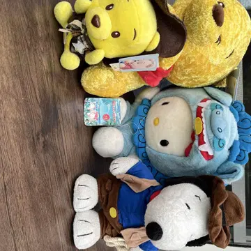 푸우, 헬로키티, 스누피 봉제 인형 세트