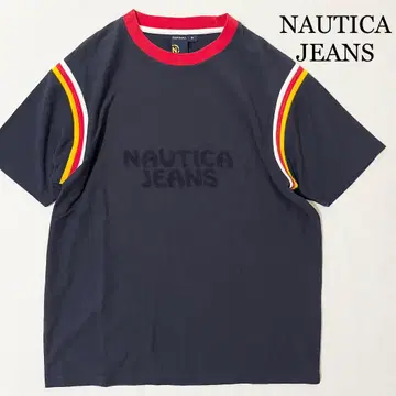 NAUTICA JEANS 노티카 파일 로고 티셔츠 절개 실측치수 M~L