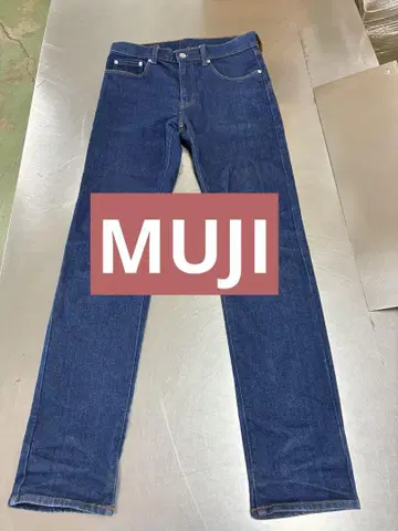 무인양품 스트레치 데님 슬림 팬츠 다크 네이비