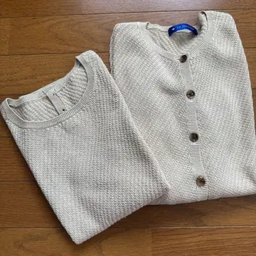 조콘다 앙상블 베이지 가디건 슬리브리스 세트