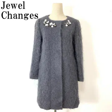 Jewel Changes 모헤어 롱 코트 블루 그레이 38 B8627