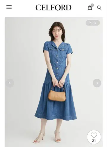 CELFORD 데님 원피스 36/38 블루