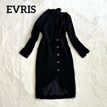 EVRIS 블랙 타이트 라인 원피스 프론트 컷 프리 사이즈