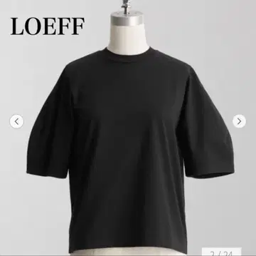 로에프 LOEFF 코튼 크레센트 슬리브 티셔츠 블랙 새상품급