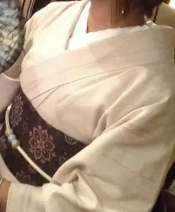 기모노 시오자와 가스 단이 베이지