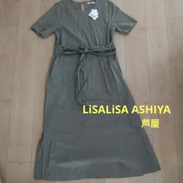 LiSALiSA ASHIYA 택 포함 올리브색 반팔 원피스 리사리사