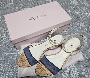 D.IANA 데님 코르크 샌들 박스 포함