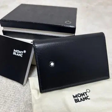 미사용 새상품 몽블랑 카드 케이스 명함지갑 카프 가죽 블랙 천연 가죽