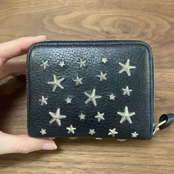 JIMMY CHOO 블랙 가죽 접이식 지갑