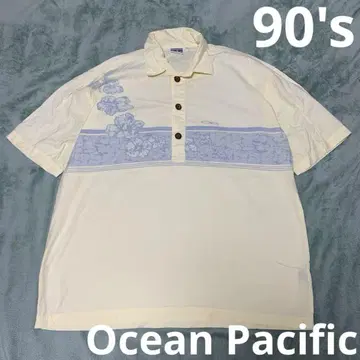 새상품급 90년대 오션 퍼시픽 알로하 셔츠 하프 버튼