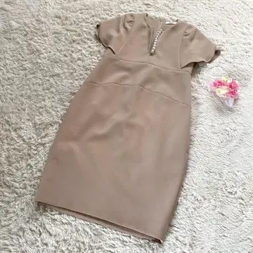 yoko chan 요코짱 원피스 펄 핑크 베이지 플레어