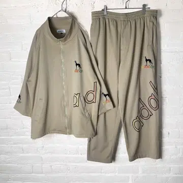 아다바트 빈티지 셋업 저리 상하의 자수 레트로 베이지