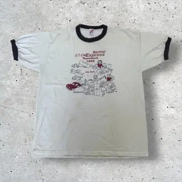 USA제 80s JERZEES 저지 링거 티셔츠 XL 구제 의류