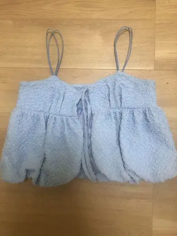 poppy 아사기뇨 스카이블루 리본 뷔스티에