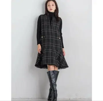 QUEENS COURT 퀸즈 코트 트위드 잔드레 원피스