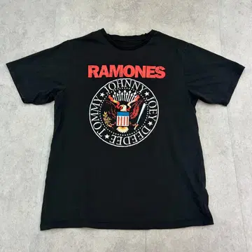 RAMONES 라모네즈 로고 반팔 티셔츠 밴딩 구제 의류 블랙 검정 S
