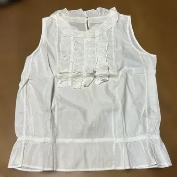 마가렛 호웰 프릴 슬리브리스 블라우스 화이트