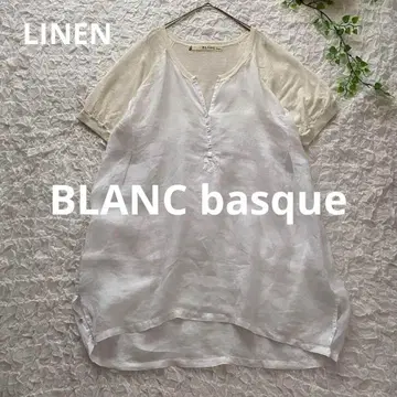 BLANC basque 린넨 이소재 절개 블라우스 썸머 니트