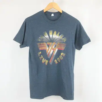 새상품급 VAN HALEN LIVE 1982 로고 프린트 밴딩 티셔츠