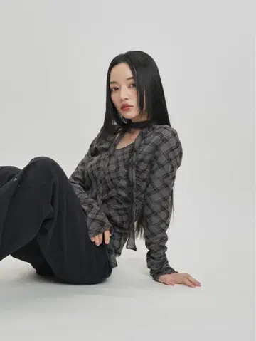 Enewd 니나 체크 스카프 톱스