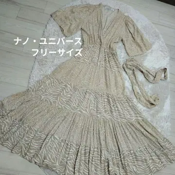 나노 유니버스 LUSANA 애니멀 카슈쿨 종아리 기장 티어드 원피스