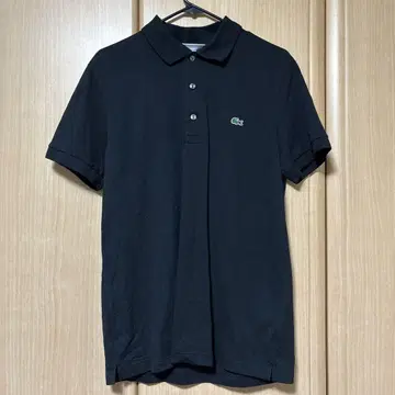 LACOSTE 블랙 피케 셔츠 M 사이즈 라코스테 슬림 핏