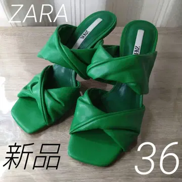 ZARA 그린 랩 디자인 샌들 36 미사용 새상품 자라